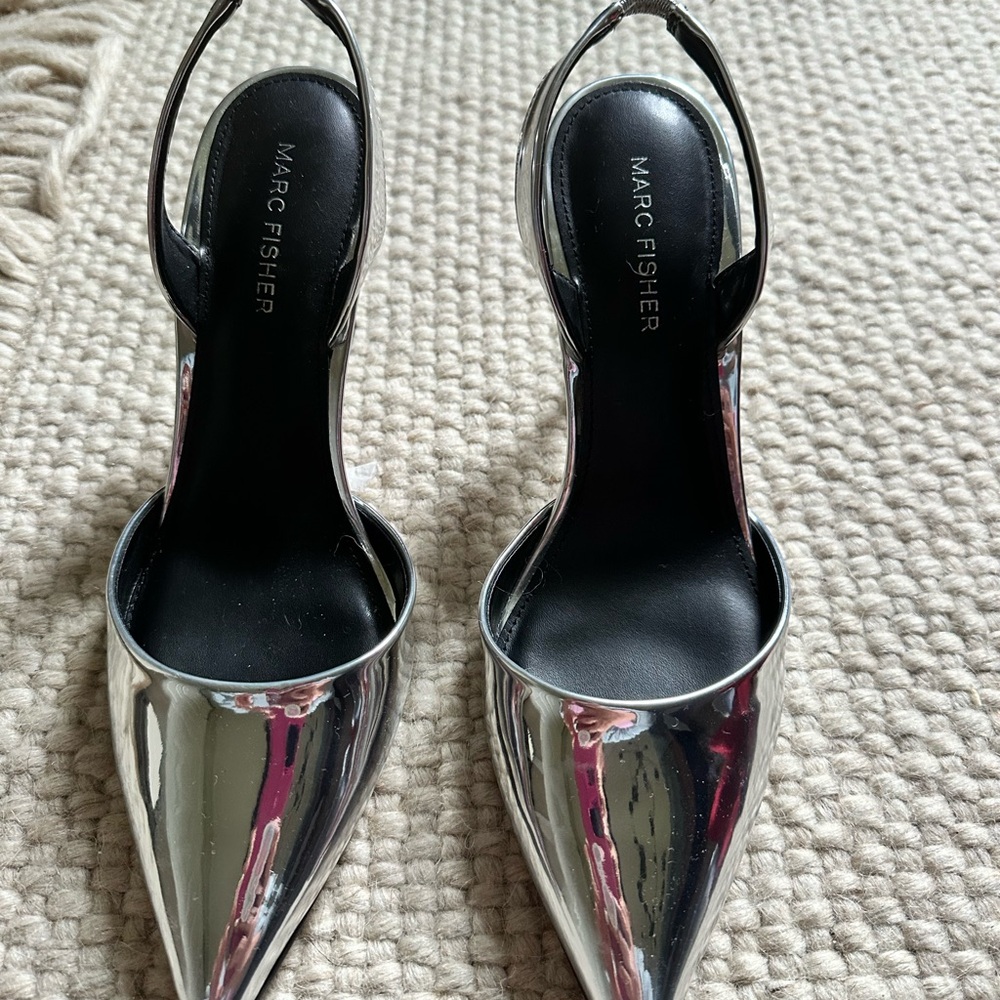 Marc Fisher Silver Women's Slingback Heels